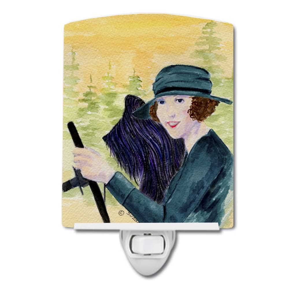 Carolines Treasures Ceramic Night Light, Lady Driving with Briard, 6x4x3in, Model SS8549CNL, Multicolor