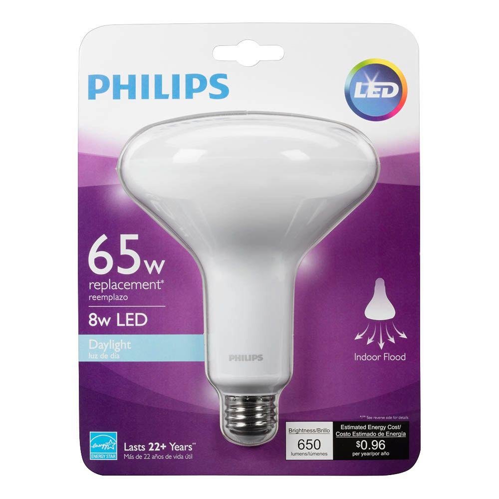 Philips 65W Dimmable Led Flood Light Bulb - Daylight 5000K Br40, Purple