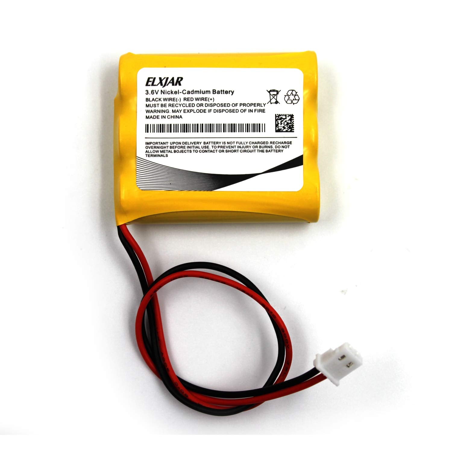 Elxjar (3-Pack) 3.6V 1000Mah Aa B15Cs03 Ni-Cd Battery Pack Replacement For Saft B15Cs03, Emergency And Exit Light White Connector Emergi-Lite C8, Osa022Sc