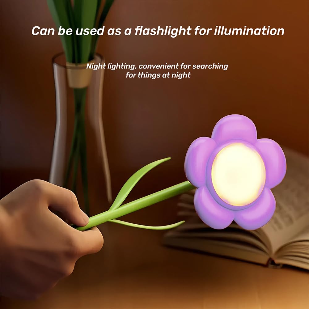 Magical Jd Birthday Gifts For Women,Sunflower Flower Lamp Rechargeable Cordless Led Reading Light,3-Colour Infinitely Dimming Sm