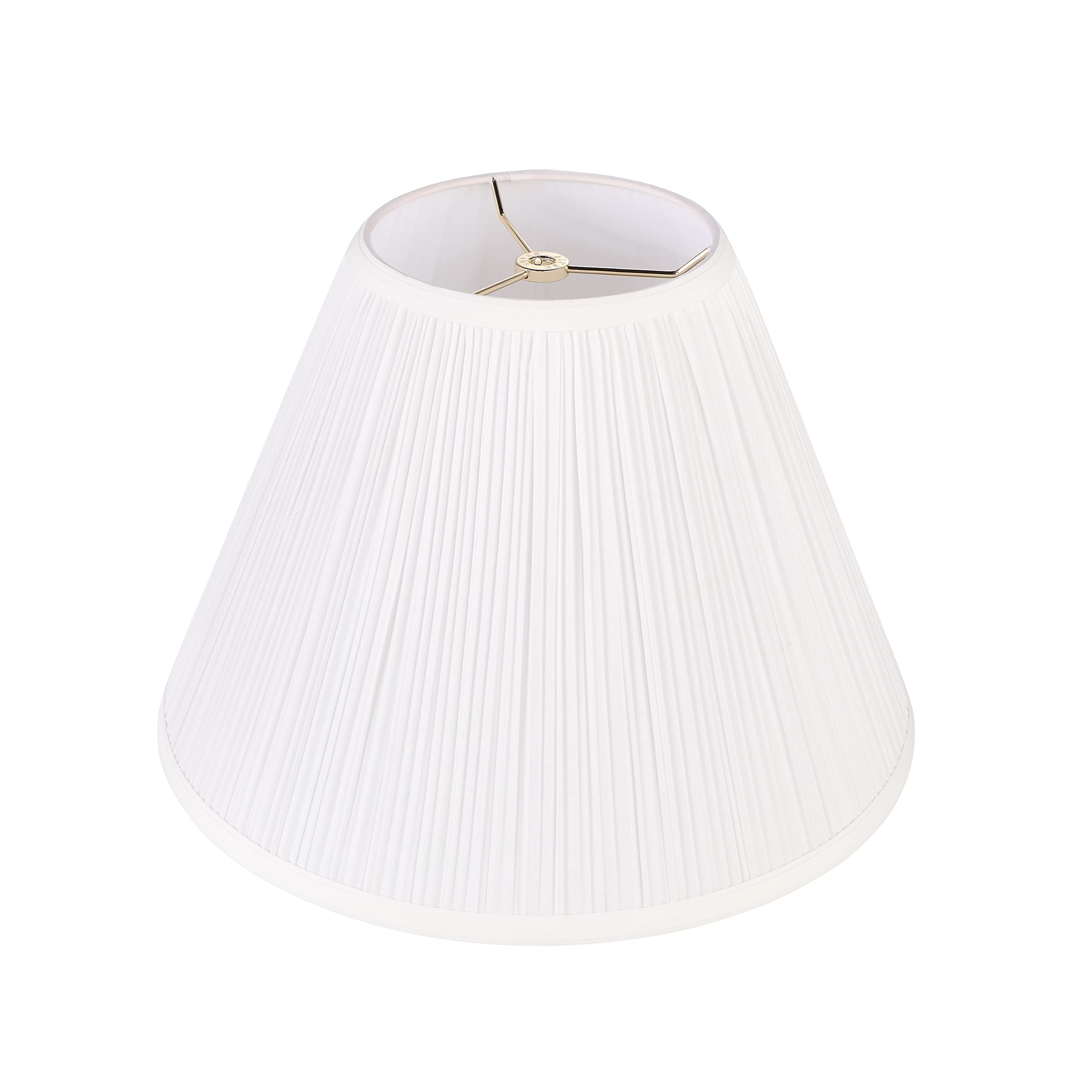 Aspen Creative 33140, Mushroom Pleated Traditional Spider Lamp Shade, White, 6-1/2&quot; Top X 15&quot; Bottom X 11&quot; Slant