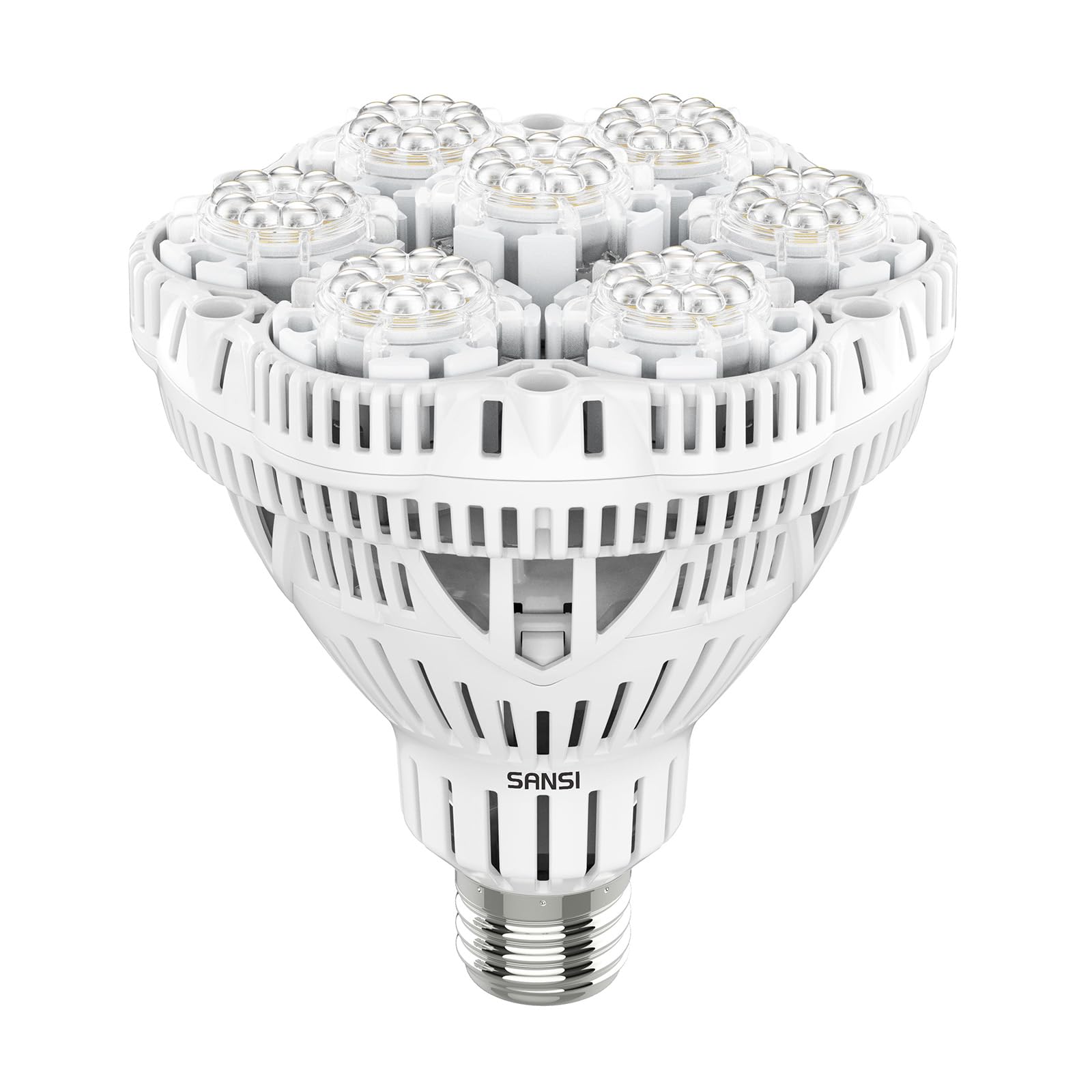 SANSI Grow Light Bulb, 36W Full Spectrum LED, Optical Lens, 1 Count, White, Model C21GL-CE26-36W