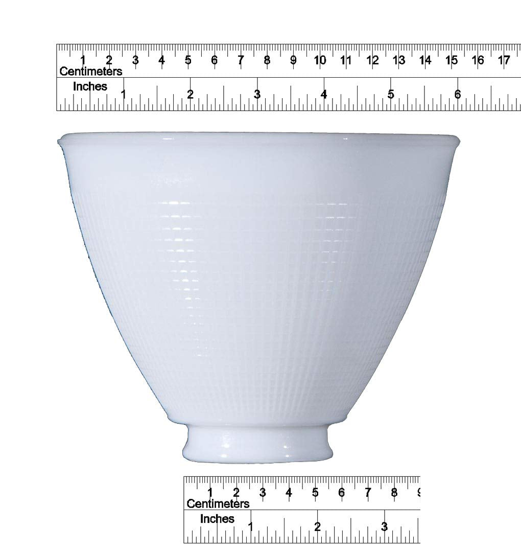 B&P Lamp White Opal Glass Reflector Shade 6 Inch Diameter Waffle Pattern Model 8390ALS