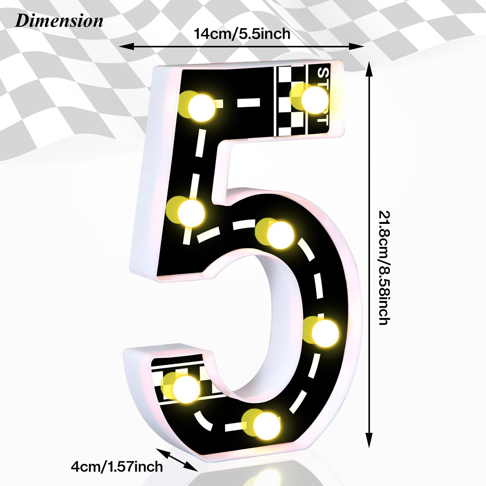 Racing Car Light Up Numbers For Party Cars Birthday Decorations Birthday Light Up Sign Racetrack Inspired Decor Cars Theme Birth