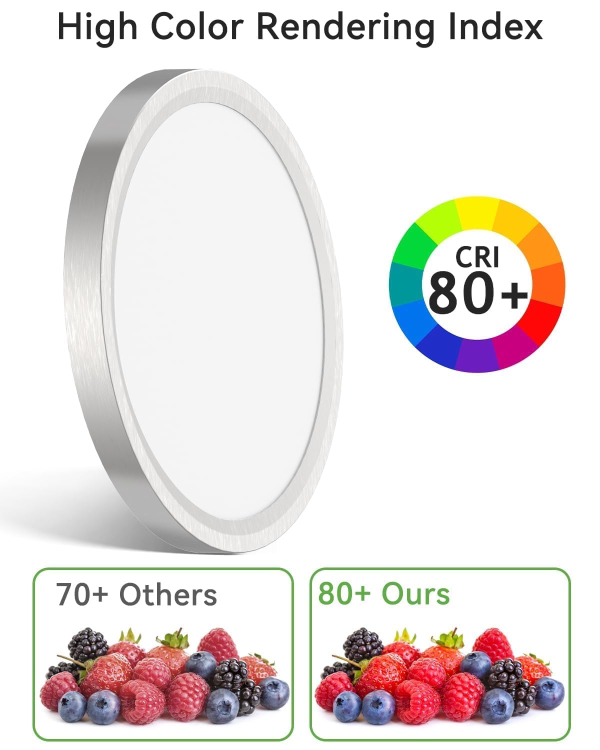 Zemty Led Ceiling Light Brushed Nickel - 12In 28W 3200Lm Silver Flush Mount Ceiling Light With 3 Color Temperature 3000K/4500K/6