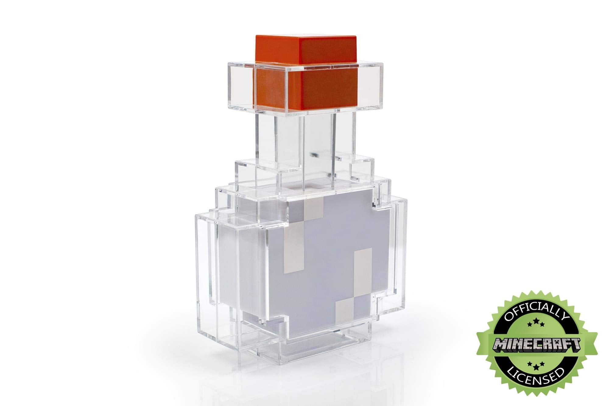 Minecraft Color-Changing LED Desk Lamp, 7 Inch Night Light, Clear Plastic, Model 16095