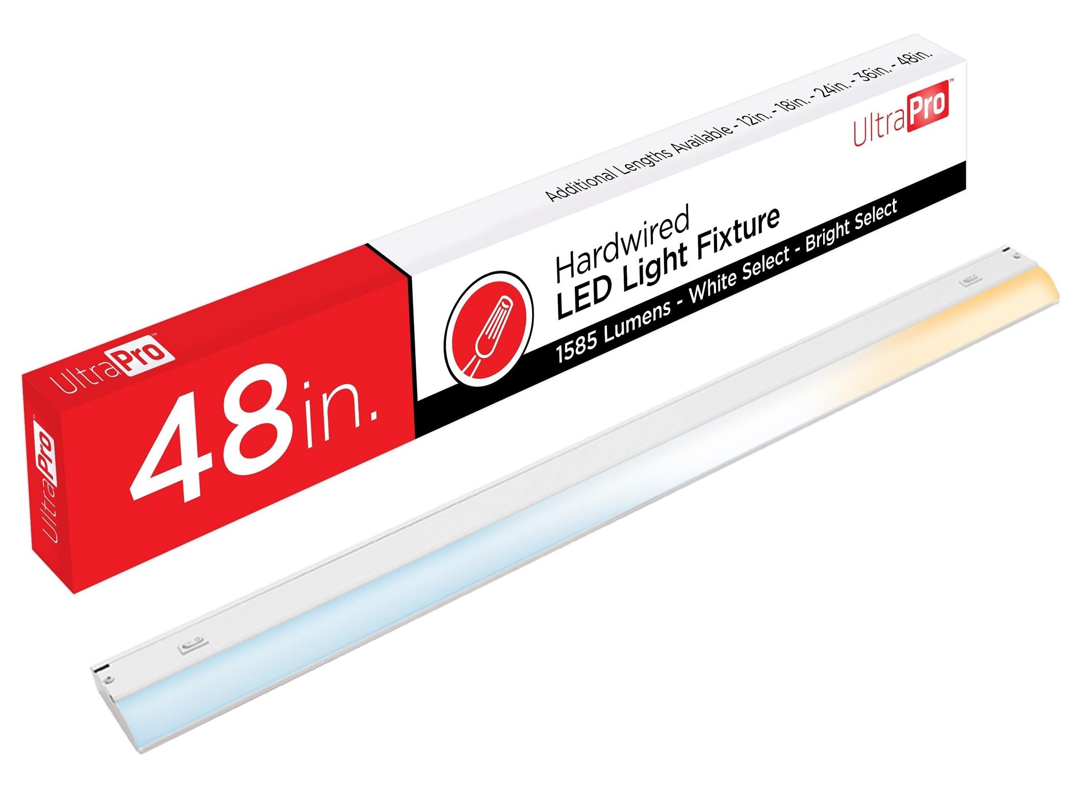 UltraPro 48 inch Hardwired Under Cabinet Lights, 3 Color Settings - 2700K/4000K/5000K - Warm White, Cool White, and Daylight, Un