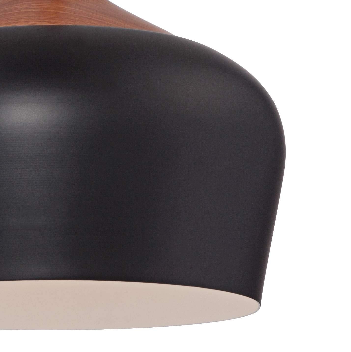 Possini Euro Design Felton Mini Pendant Light 12" Wide Black Wood Farmhouse Fixture for Dining Room Foyer Kitchen Island