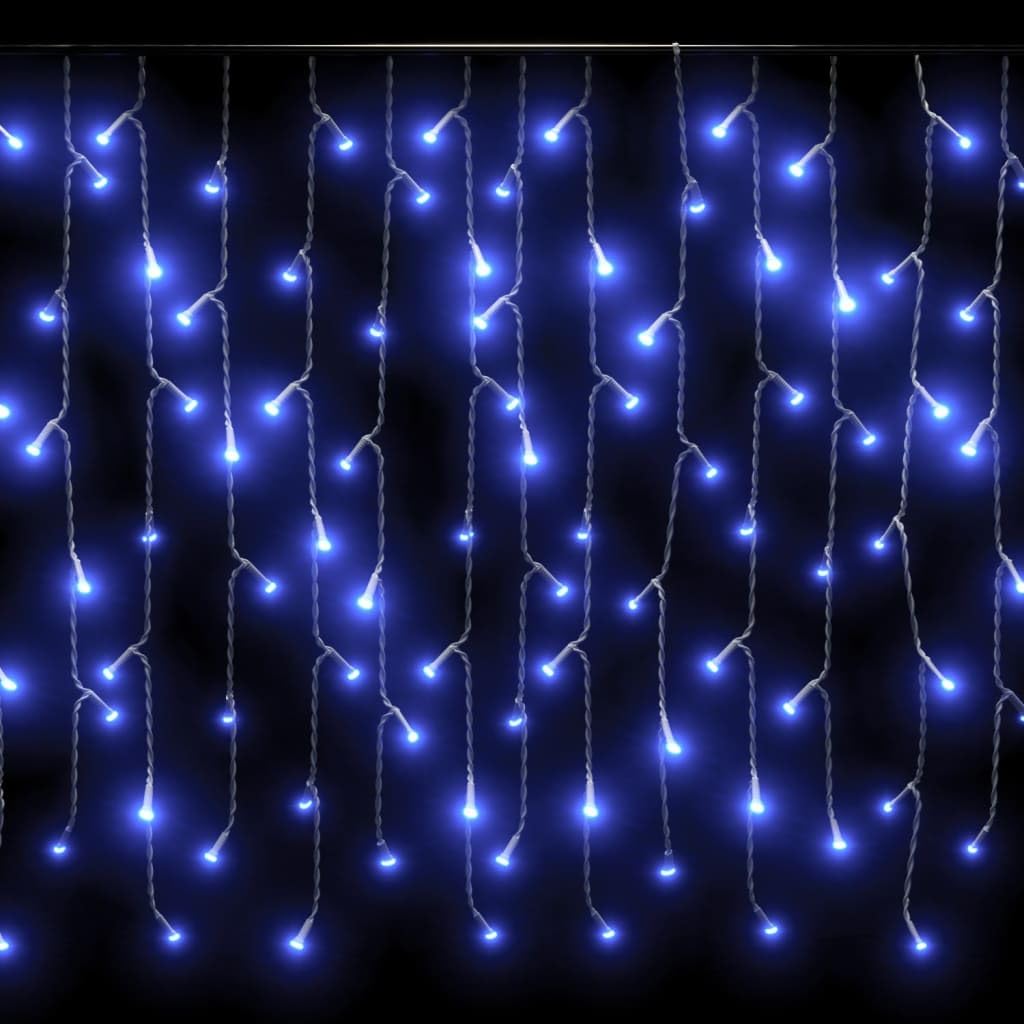 vidaXL Energy-Saving LED Curtain Icicle Lights, 393.7 Long with 400 LEDs, Cold White, 8 Lighting Modes, Waterproof, Suitable for