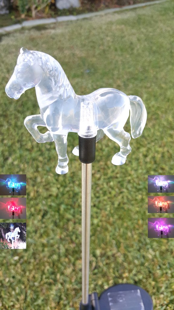 Ntertainment House Set of 2 Clear Acrylic Solar Yard Stick Lights Color Changing E2198