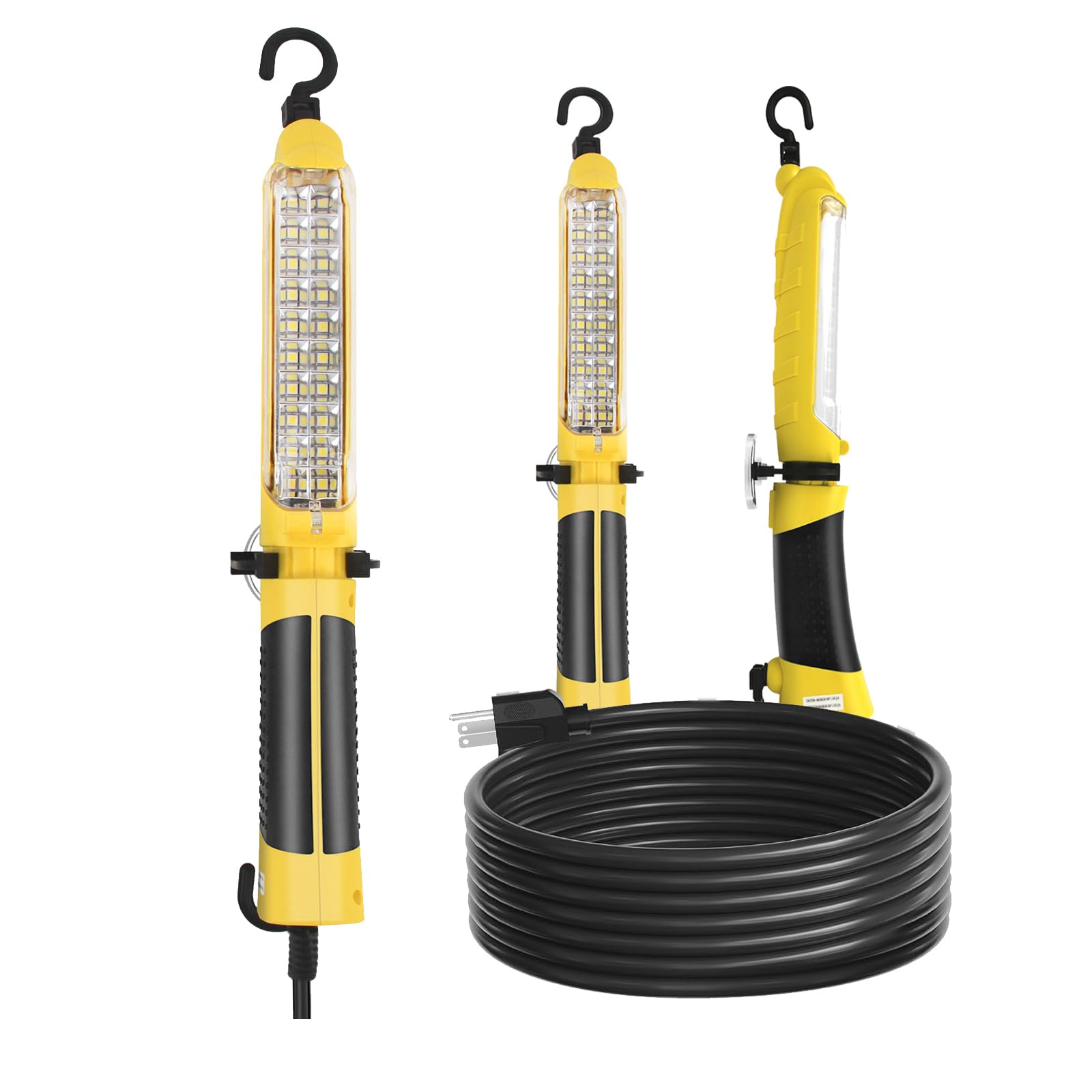 LED Trouble Light (25FT), Handheld Corded Work Lights with Strong Magnet, Double Swivel Hook, ETL Listed, 16 AWG Drop Light Suit
