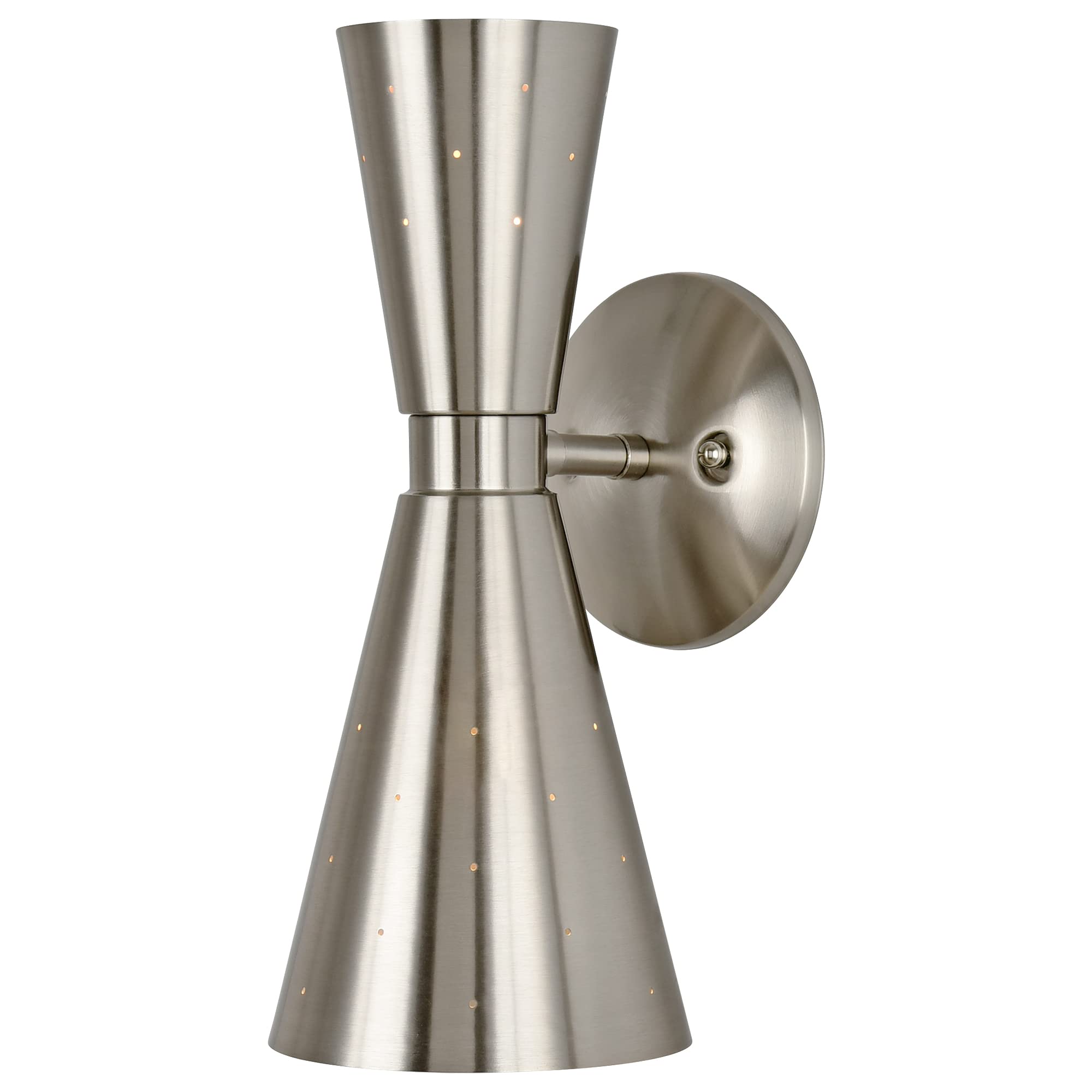 Merbotin Brushed Nickel Wall Sconce, Modern Sconce Wall Lighting Mid-Century Hardwired Wall Light Bedside E12 Industrial Metal W