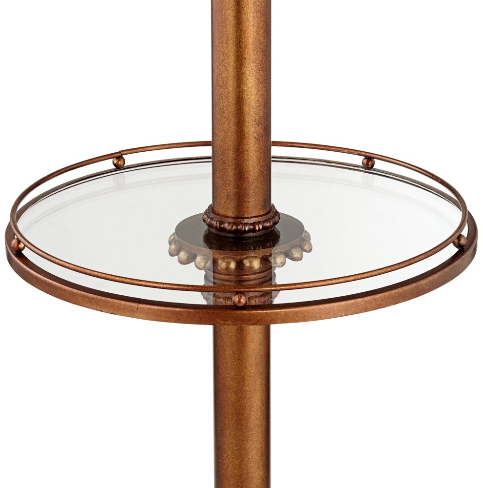 kathy ireland Rustic Vintage Floor Lamp 65" Tall Bronze Gold Metal with Frosted Glass Shade for Living Room and Bedroom V2759