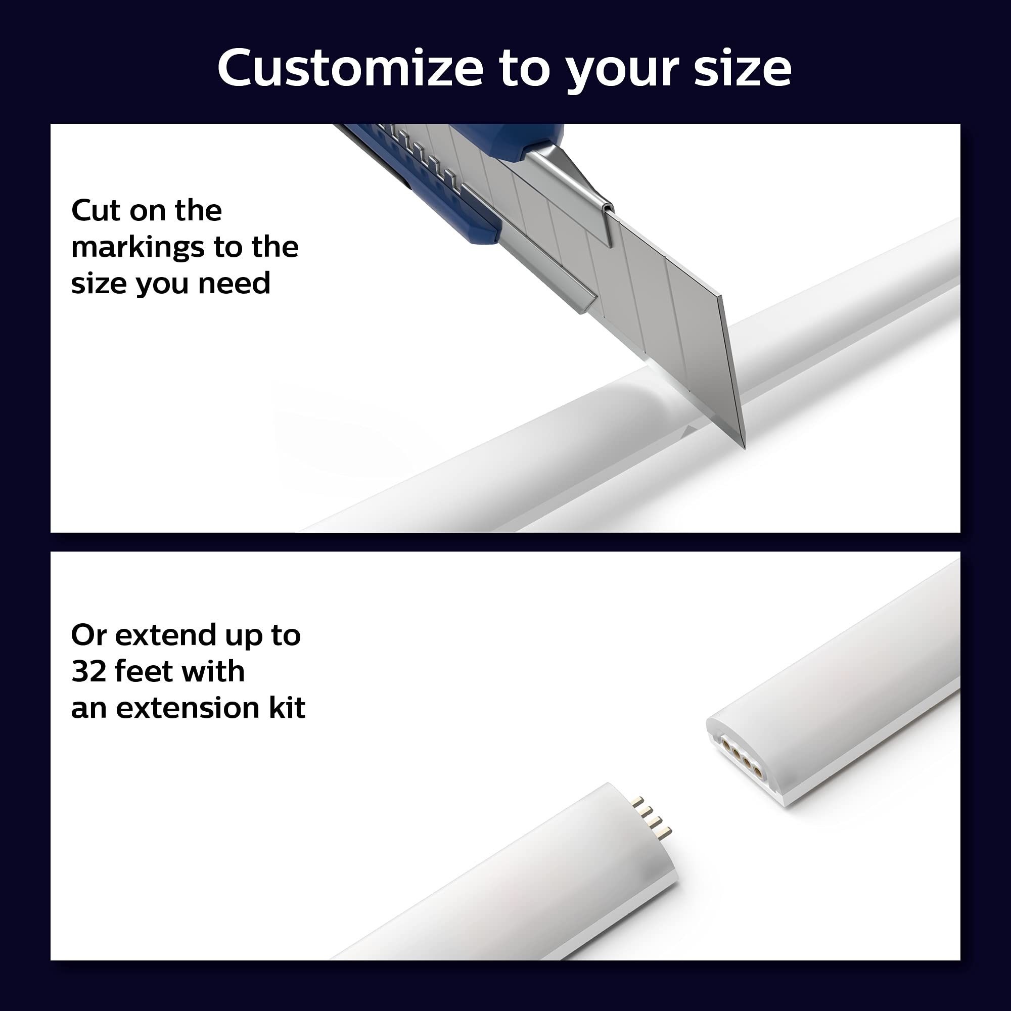 Philips Hue Smart LED Light Strip Base Kit 6ft, Gradient Color, Model 570556, Works with Alexa and Google Assistant