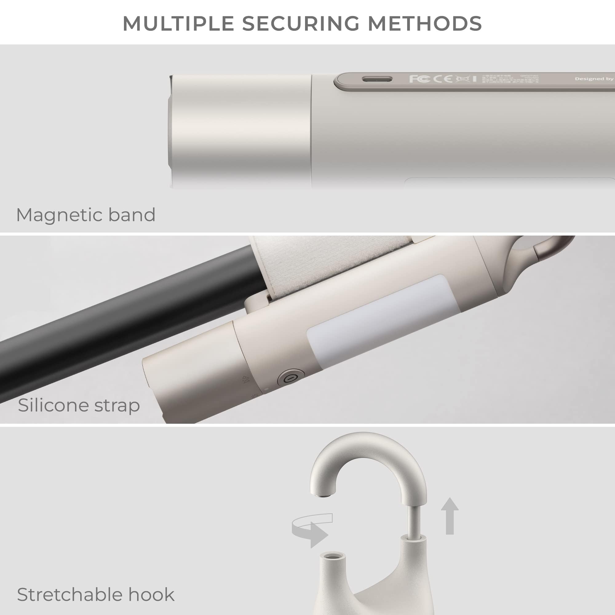 HOTO Flashlight Duo, USB-C Rechargeable, 1000 Lumens, Magnetic Absorption, Gray, Model QWSDT002