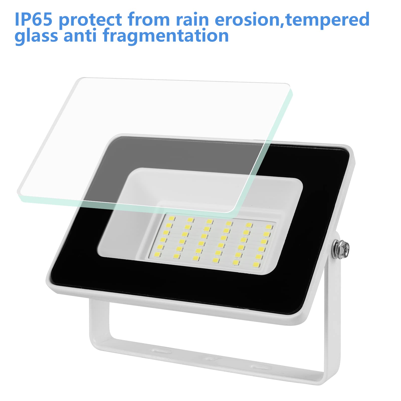 Ufond 3000 Lumen Led Flood Lights, Waterproof 30W Outdoor Security Lights, Adjustable Heads, 2 Pack