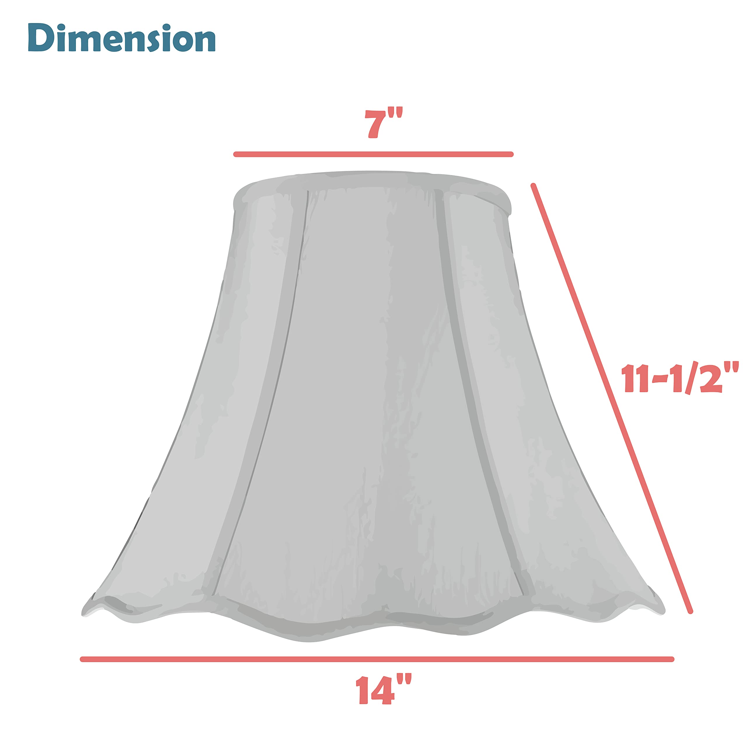 Aspen Creative 34036A Transitional Scallop Bell Shape Spider Construction Lamp Shade In Apricot, 14&quot; Wide (7&quot; X 14&quot; X 11 1/2&quot;)