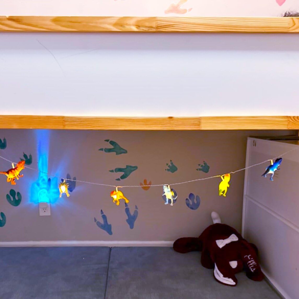 Yeamar Led Dinosaur String Lights Dinosaur Decor For Boys Room Dinosaur Lamp Christmas Party Supplies Dinosaur Battery Operated Lights For Tent Garden Holiday Tree Decorative