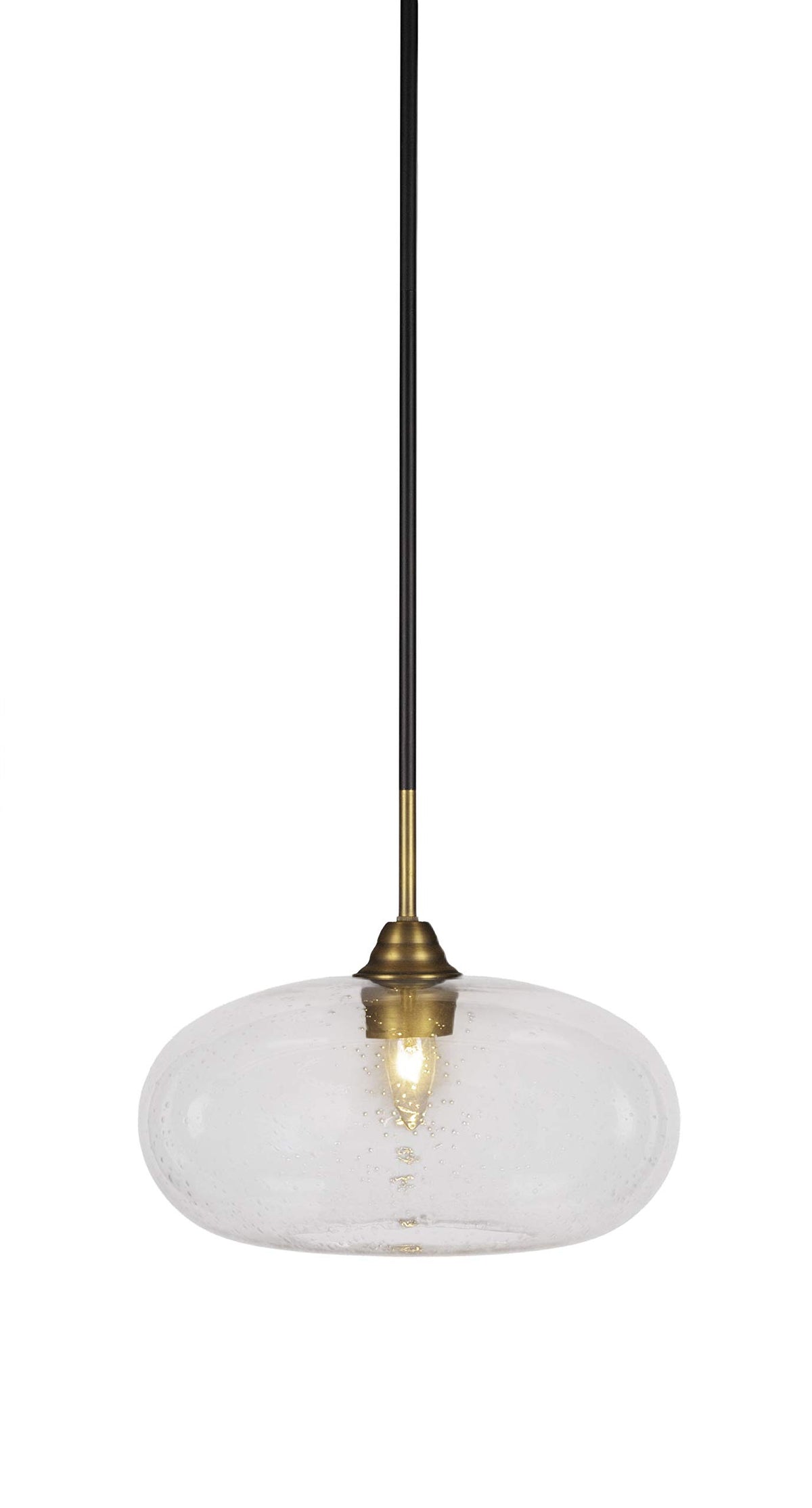 Toltec Lighting Paramount 1 Light Mini Pendant in Matte Black & Brass (3401-MBBR-206)