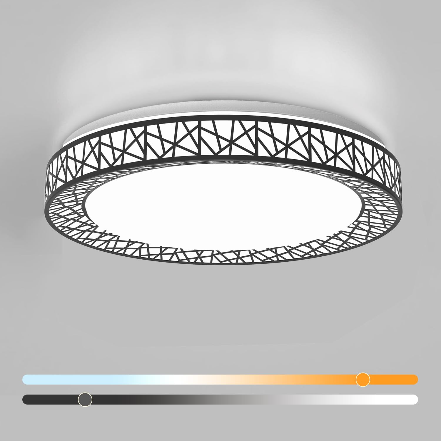 Lightania 20 Inch Flush Mount Ceiling Light, Modern Black Led Ceiling Light Fixture, 42W 4000Lm 2700-6500K Adjustable, Dimmable Ceiling Lights For Bedroom, Kitchen, Hallway, Bathroom, Etl Listed