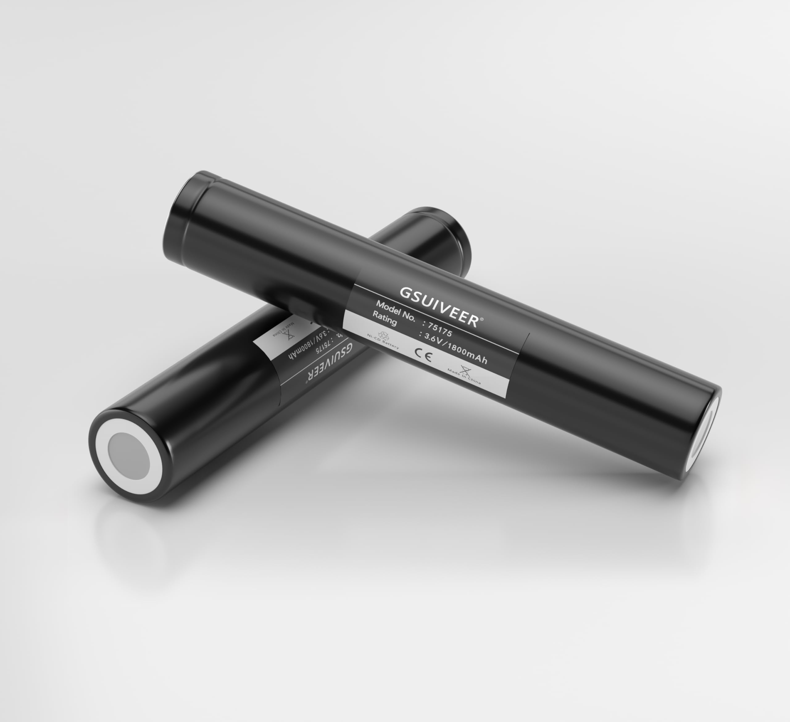 GSUIVEER Flashlight Battery Ni-CD 3.6V 1800mAh Compatible with Streamlight Stinger 2-Pack Model NICD75175