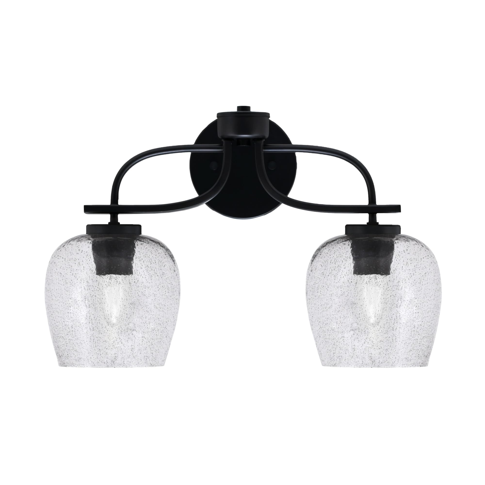 Cavella 2 Light Bath Bar In Matte Black Finish With 6" Smoke Bubble Glass