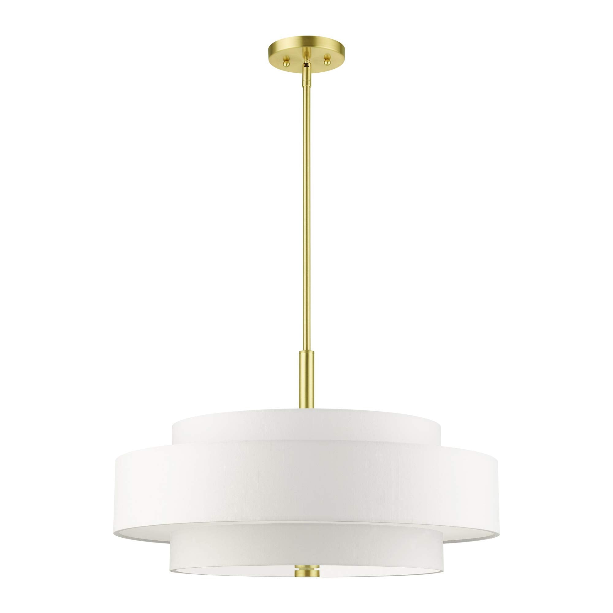 Livex Lighting 50875-12 Meridian 5 Light Chandelier, Satin Brass, 24 X 24 X 53