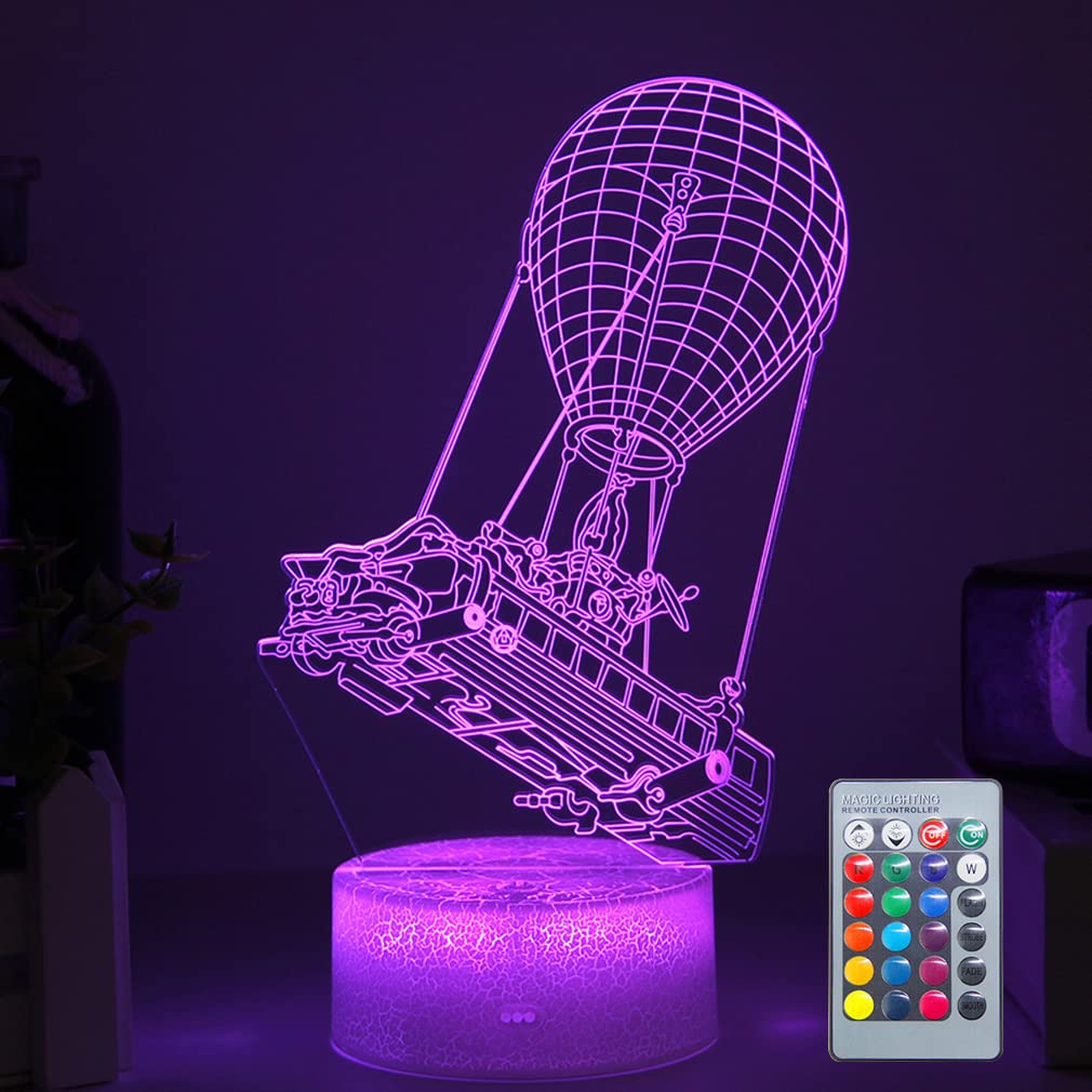 Hoofun Battle Bus Night Light: Lamps With 3D Stereo Vision And Remote Control, Desk Light For Battleroyal Players Modelling, Night Light For Boys Girls Birthday Christmas Festival Gifts