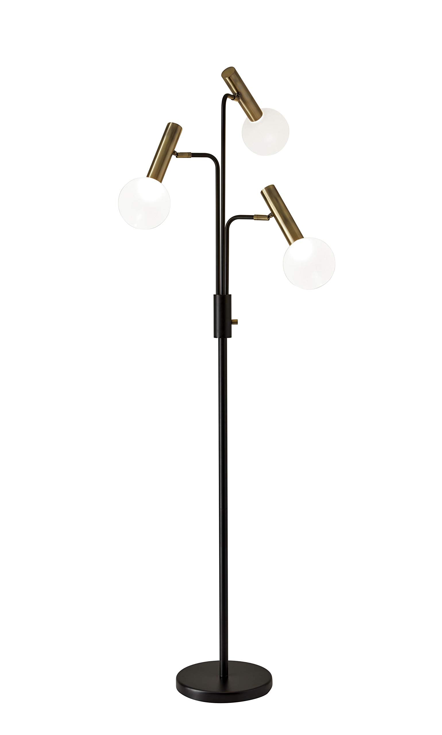 HomeRoots Lighting 27&quot; X 20&quot; X 70&quot; Black Metal LED 3-Arm Floor Lamp