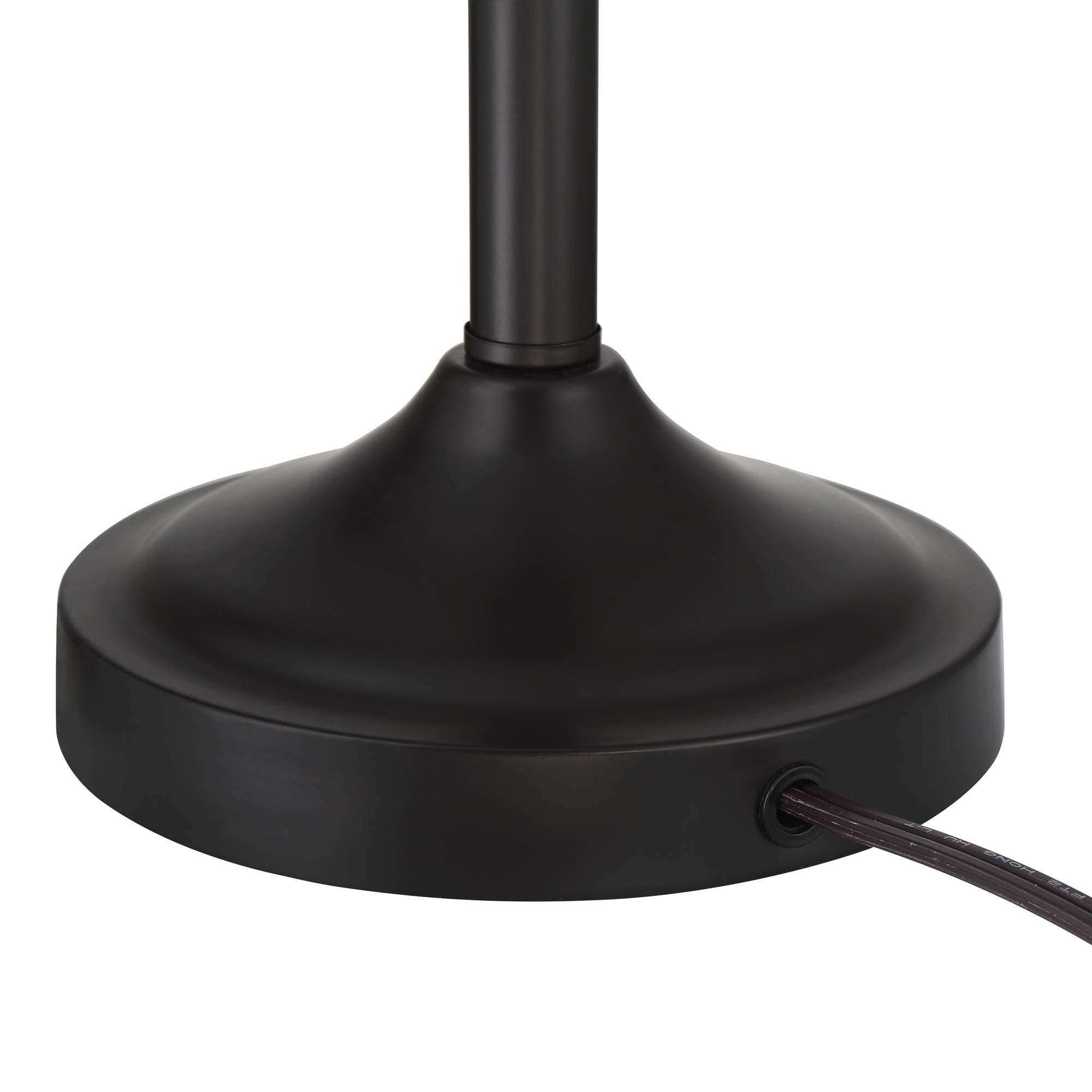 360 Lighting Buffet Table Lamps Set of 2, 26in Tall, Dark Bronze Metal, White Softback Drum Shade, Model 96P59