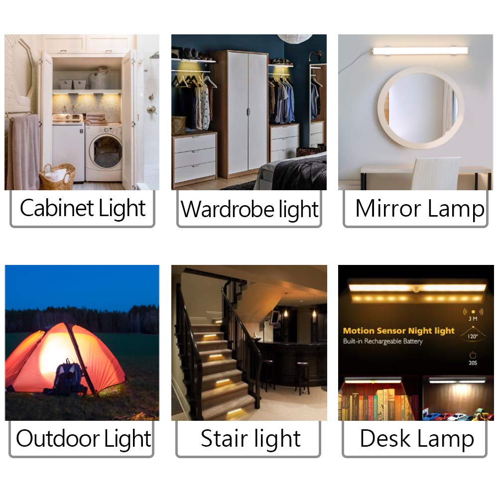 luluan Dimmable Under Cabinet Lighting, USB Reading Lamp, 35x1.6x0.6cm, Cool&Warm, Model L-01