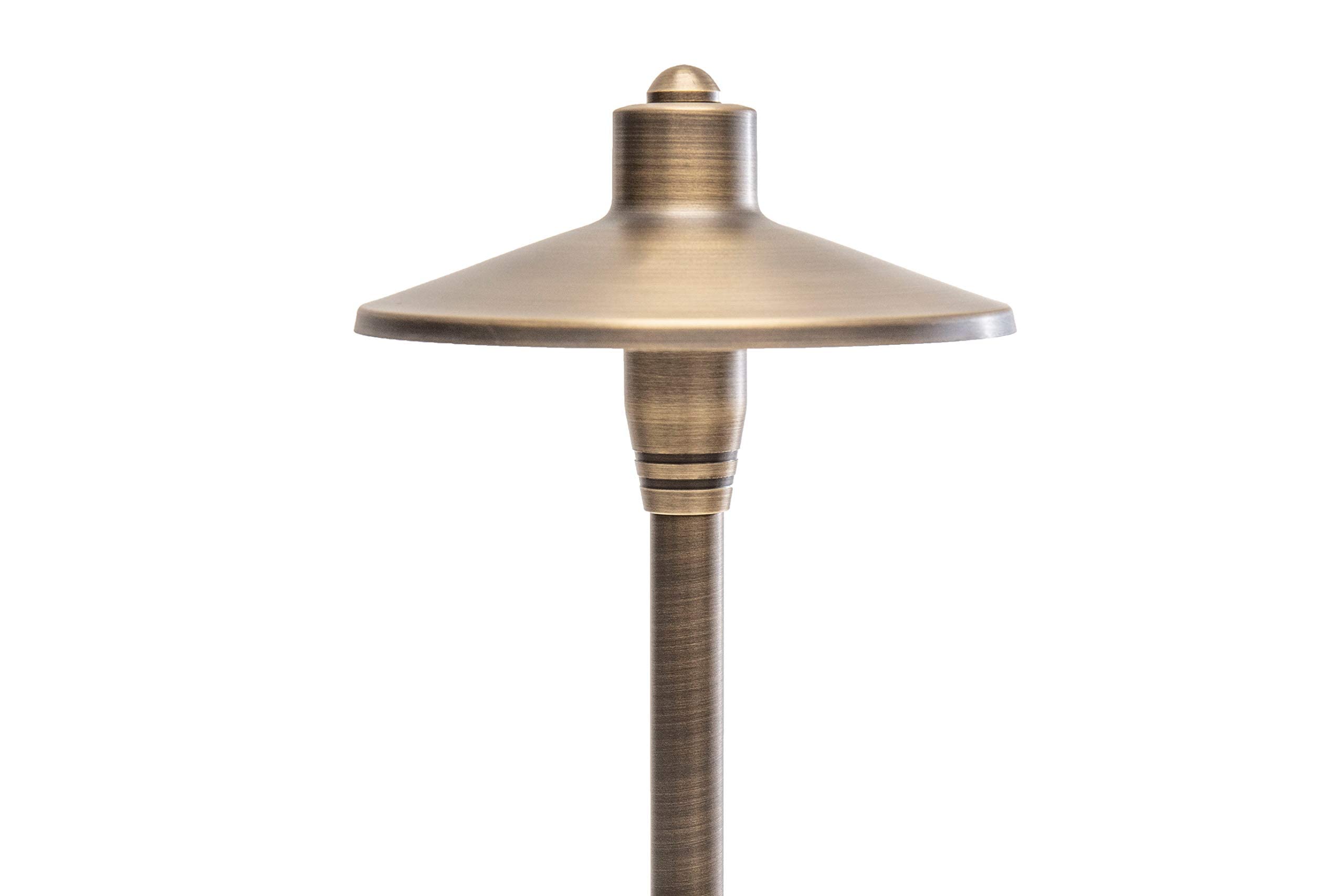 Lumen Logic G2 12V Brass Path Light (24&quot; Tall) With 3W 2700K Warm White G4 Led Bulb For Low Voltage Landscape Lighting On Outdoor Pathway, Walkway, Garden, Driveway Or Patio