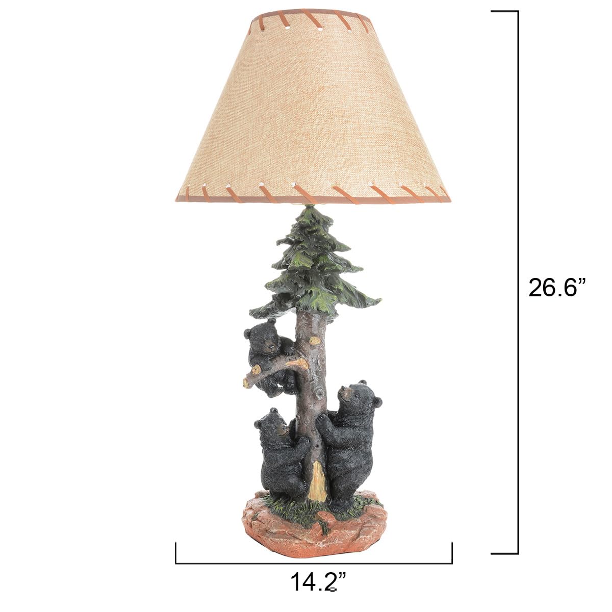 Black Forest D?Or - Black Bear Family Table Lamp For Cabin, Living Room, Nightstand, Desk - Vintage Rustic Home D?Or - 26.6'' X