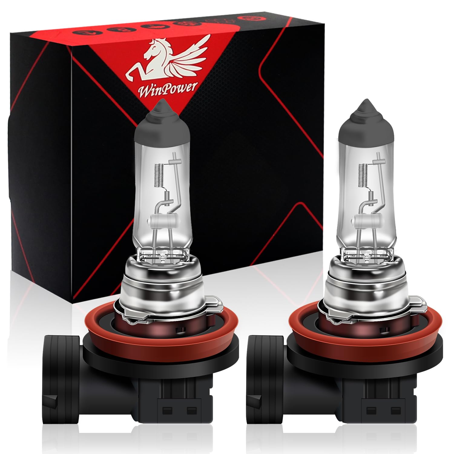 WinPower H8 Halogen Headlight Bulb, 35W, 4300K Warm White, High Low Beam, Pack of 2
