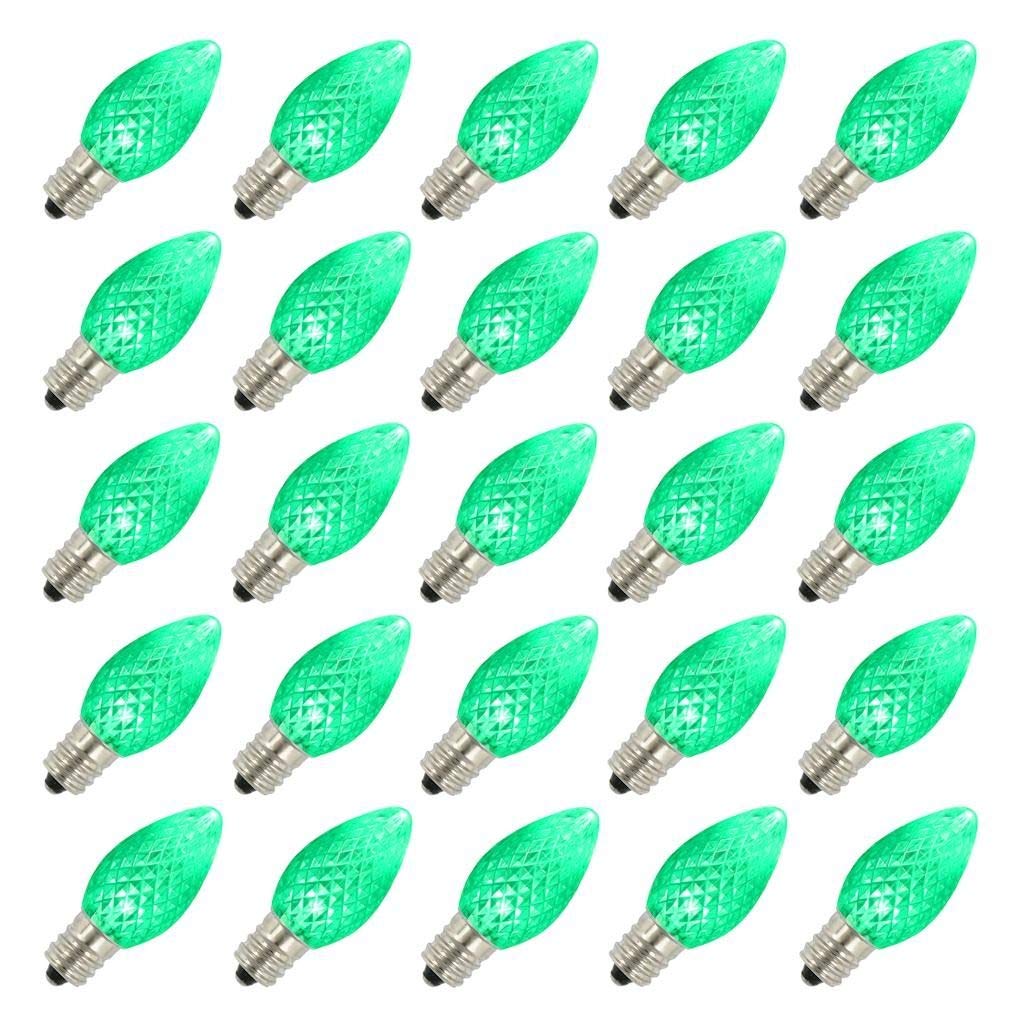 Vickerman C7 Led Green Faceted Replacement Bulb, Package Of 25