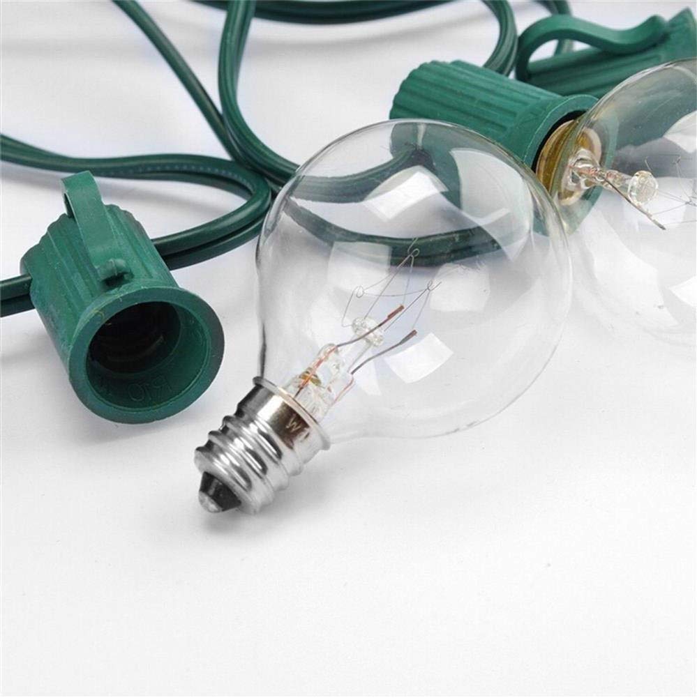 SUNSGNE G40 Clear Globe Light Bulbs 5 Watt 1.5-Inch E12 C7 Sockets 25 Pack