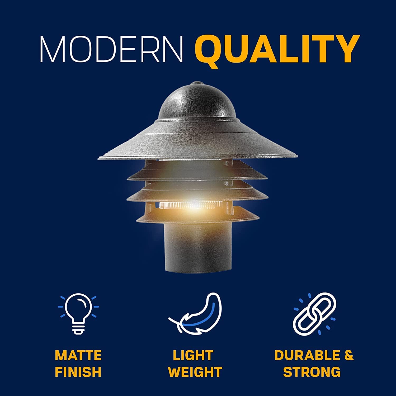 KastLite Nautical Post Walkway Lamp, 10in High, Black, Polyester, Model KL-NAUT-WW-X-B, Fits 3in Posts, UL Listed, Includes Mounting