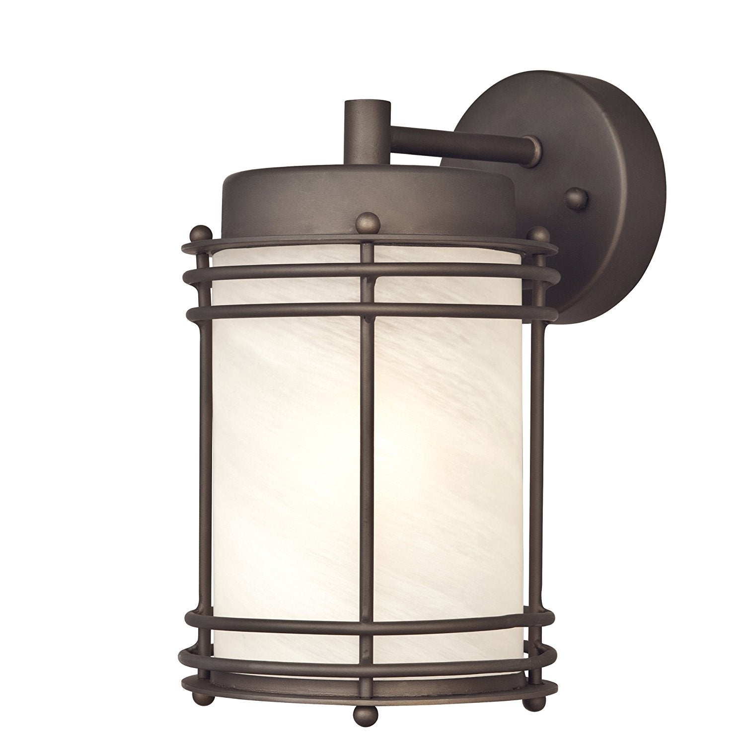 Westinghouse 6230700 Parksville One-Light Outdoor Wall Lantern, Oil Rubbed Bronze Finish with White Alabaster Glass