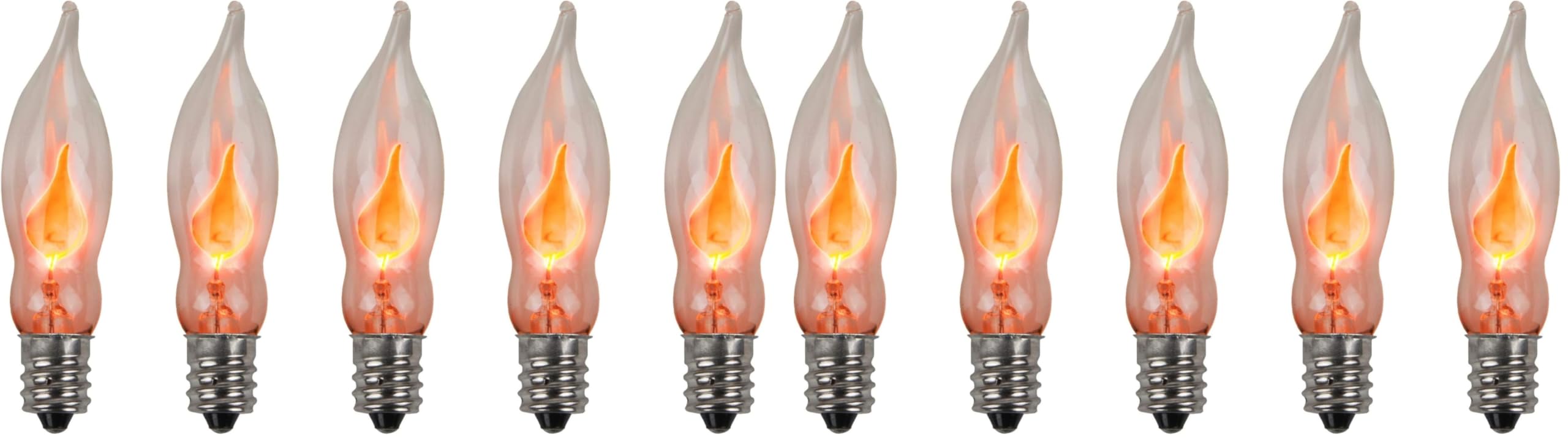 Creative Hobbies A101 Flicker Flame Light Bulb - 3 Watt, 130 Volt, E12 Candelabra Base, Nickel Plated Base - Dances with a Flick