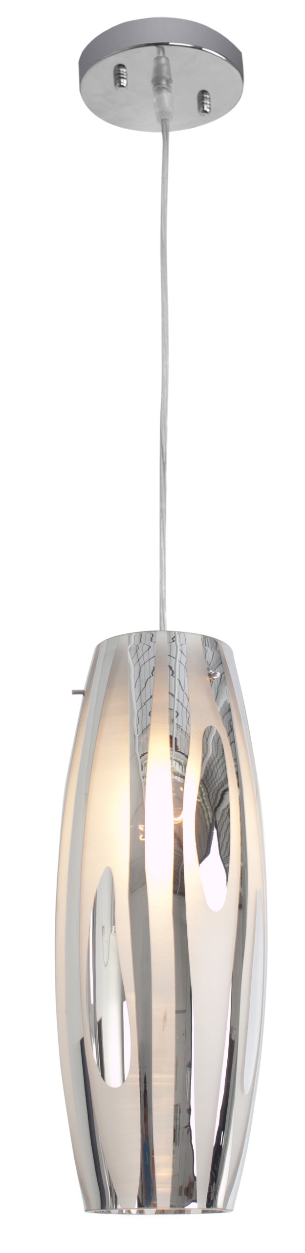 Varaluz Chroman Empire 1-Light Mini Pendant - Chrome Finish with Two-Layer Smoky Chrome Glass Shade