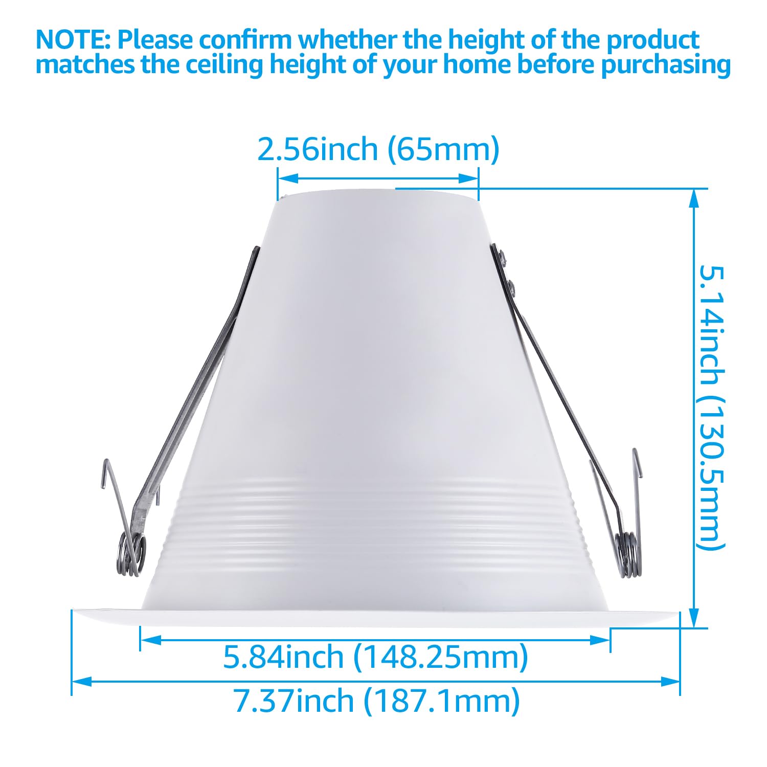 Torchstar 6 Inch Recessed Can Light Trim, Air Tight Baffle Trim, Ic-Rated Anti-Glare, Self-Flanged, White, Pack Of 6