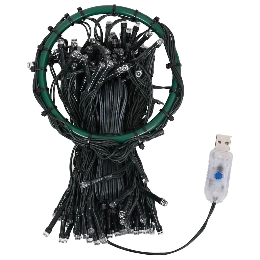 vidaXL LED Christmas Tree Net Lights - Cold White, 250 LEDs, 98.4in Dark Green Wire, Indoor/Outdoor, Model 328885