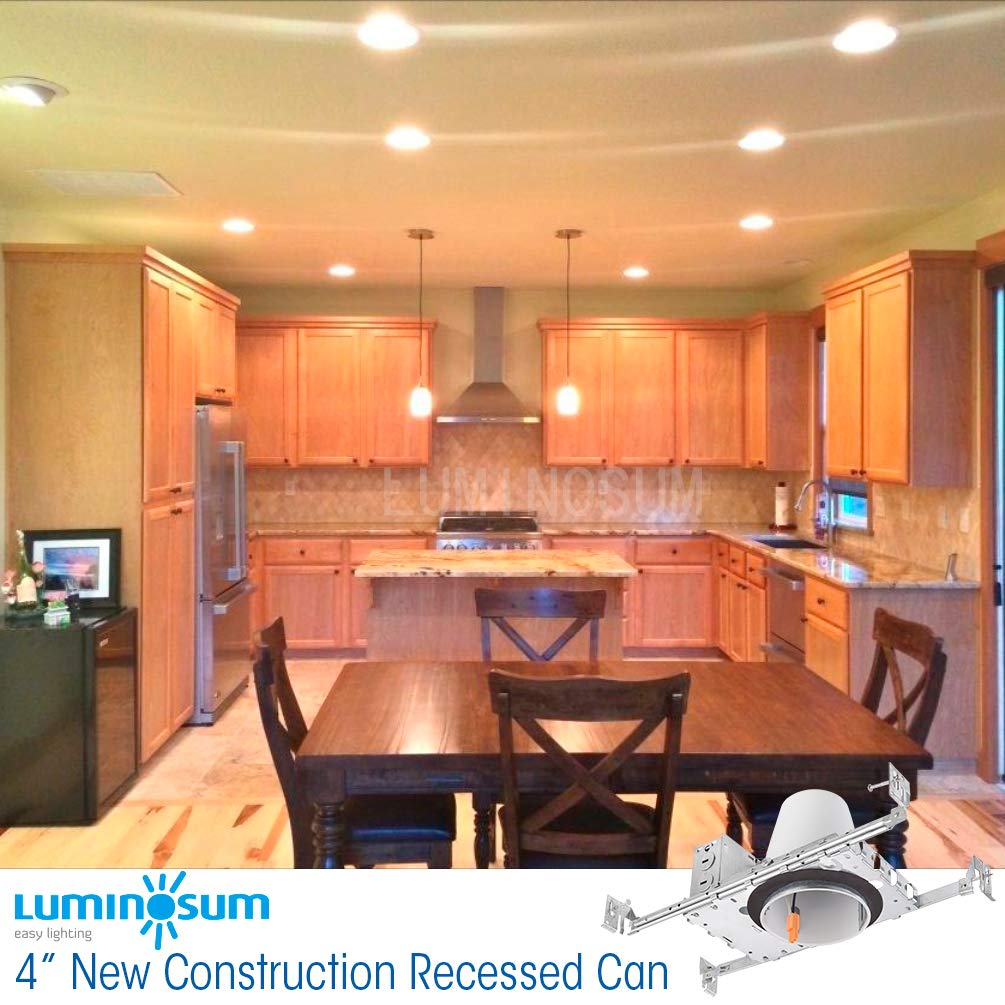 Luminosum 4 Inch New Construction Recessed Can, Air Tight Ic Housing, With Tp24 Connector And E26 Socket, Ul-Listed, 8-Pack