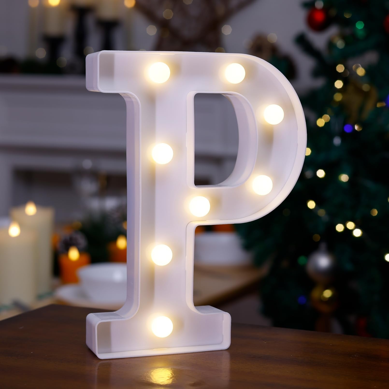 TRONSBOO LED Marquee Sign Light Up Letters, Alphabet Light Up Letters Sign, Battery Powered LED Letter Lights for Night Light, Wedding, Birthday, Party, Christmas or Home Decor (Letter P)