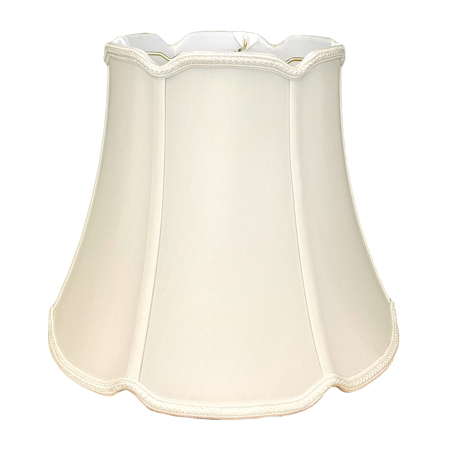 Royal Designs Tapered Drum w V-Notch Top and Bottom Designer Lamp Shade, White, 10x16x14