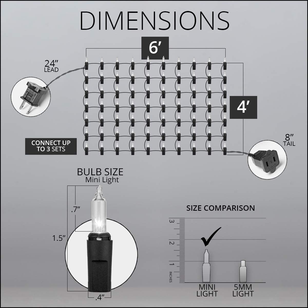 Kringle Traditions Red Net Lights Christmas Clear Net Lights, Outdoor Warm Christmas Lights/Outdoor Decorative Lights On Green W