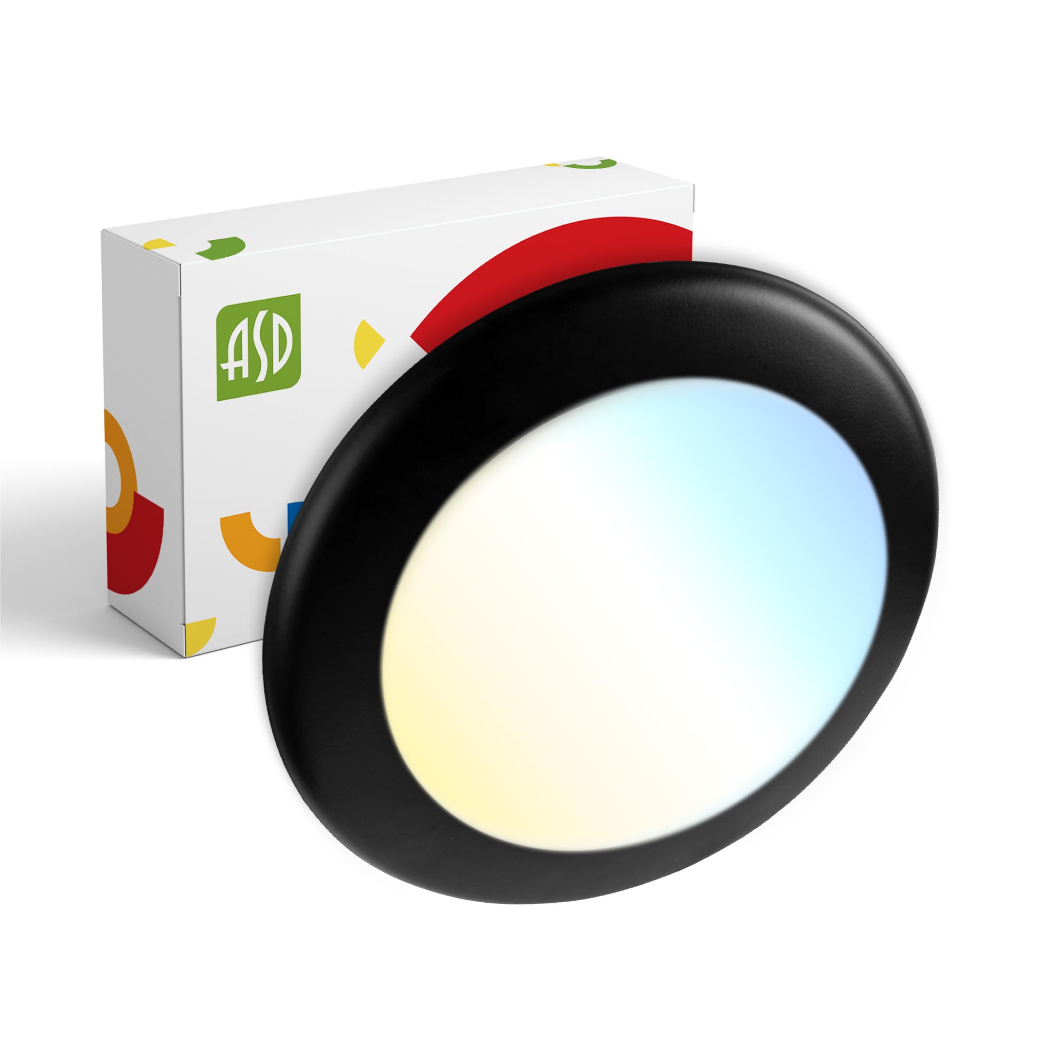ASD 1 Pack LED Disk Lights 6 Inch  15W 5CCT 2700K-5000K 1245LM CRI90+  Dimmable Flush Mount Ceiling Light Fixture  Low Profile Surface Mount Disc Lights  Junction Box or Recessed Can Install  UL