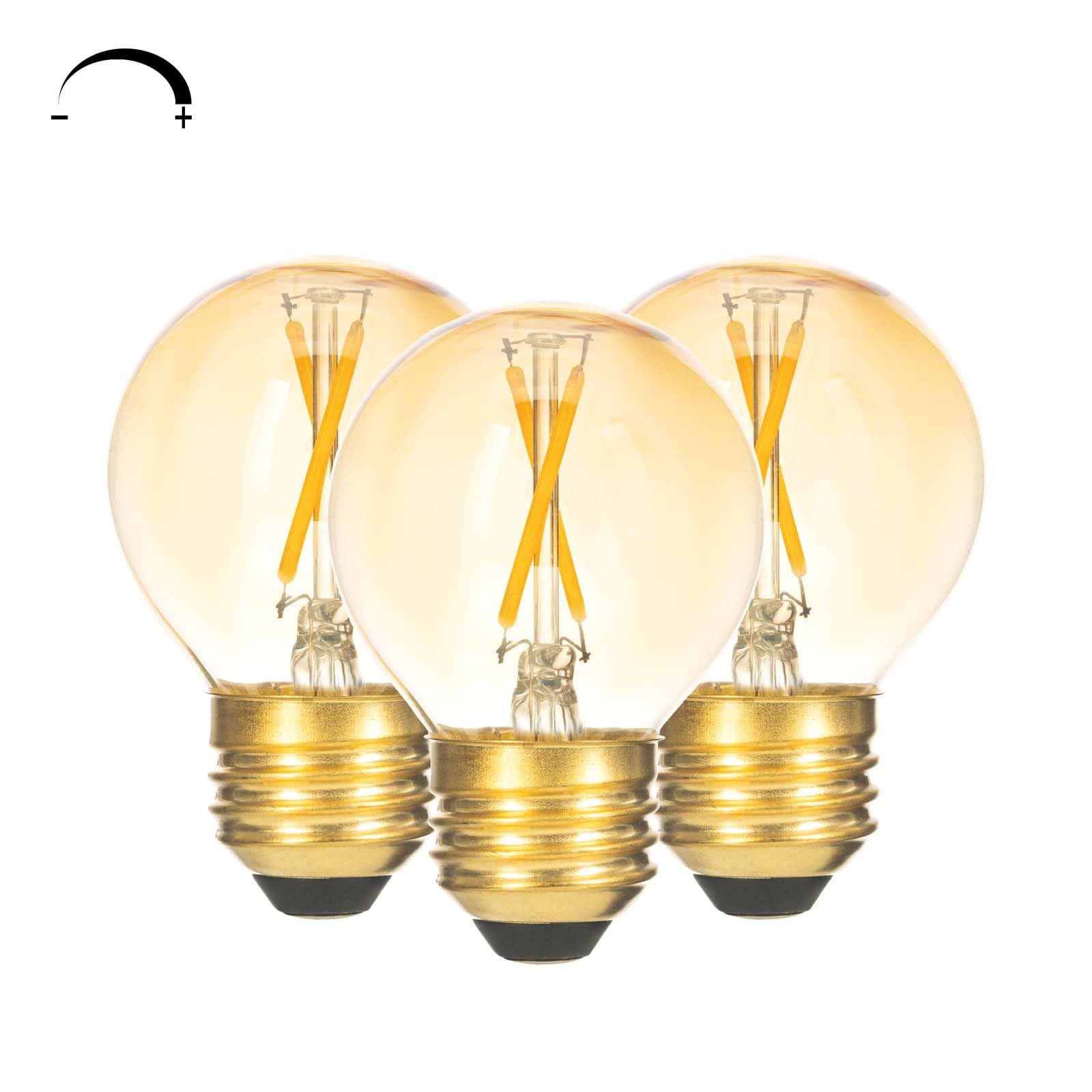 Flmamt G16.5 Led Light Bulb, Dimmable 2W 2700K Warm White Light, E26 Candelabra Light Bulb For Chandeliers,Ceiling Fan,Vanity, 3