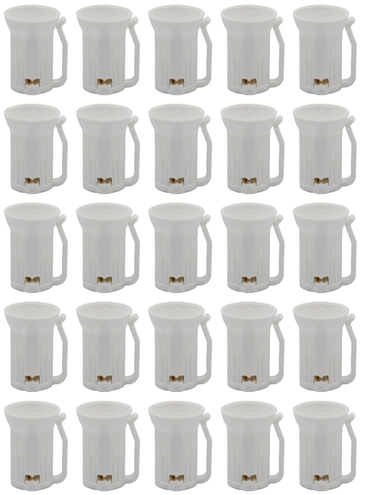 Projectpak C7 Replacement Sockets for Christmas Lights, 25 Pack, White, Compatible with SPT-1 Wire Strings, Model 10027