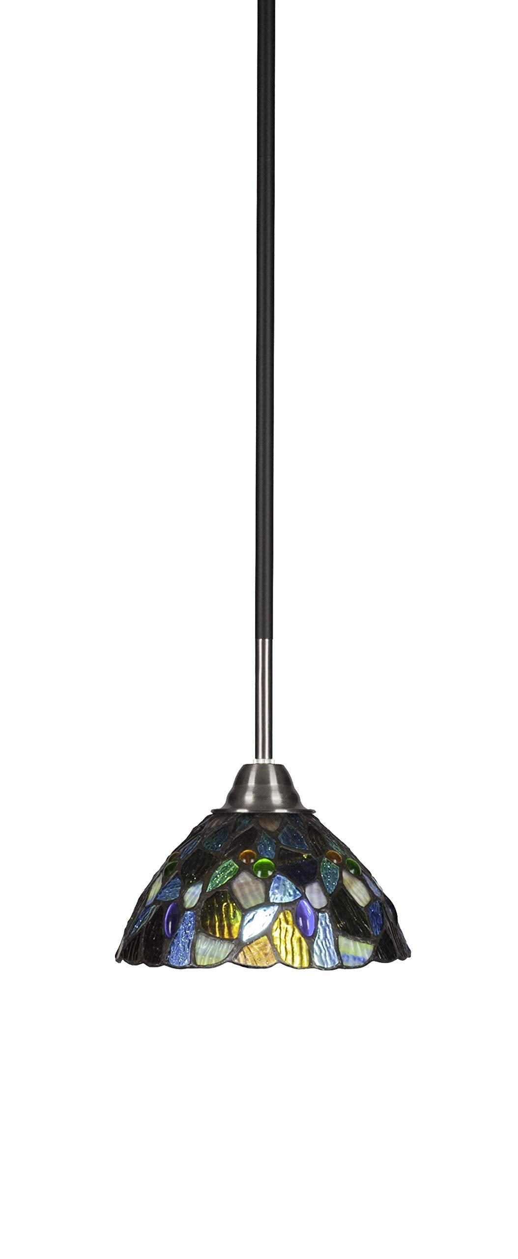 Toltec Lighting Paramount 1 Light Mini Pendant In Matte Black & Brushed Nickel (3401-Mbbn-9955)